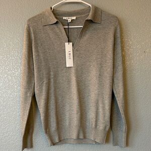 LBLC the Label V-Neck Sweater in Light Gray